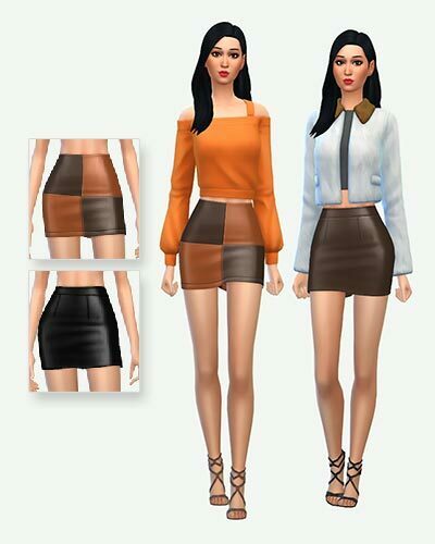 The Sims 4 Leather Mini Skirt