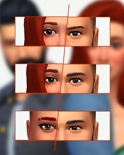 The Sims 4 Straight Eyebrow Male and Famele CC