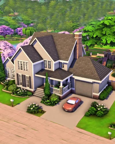 The Sims 4 Base Game Family Home with Treehouse